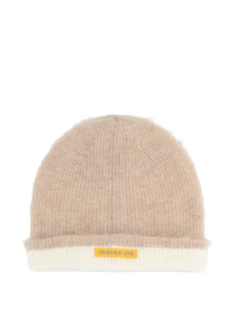 Guest In Residence textured two-tone beanie hat
