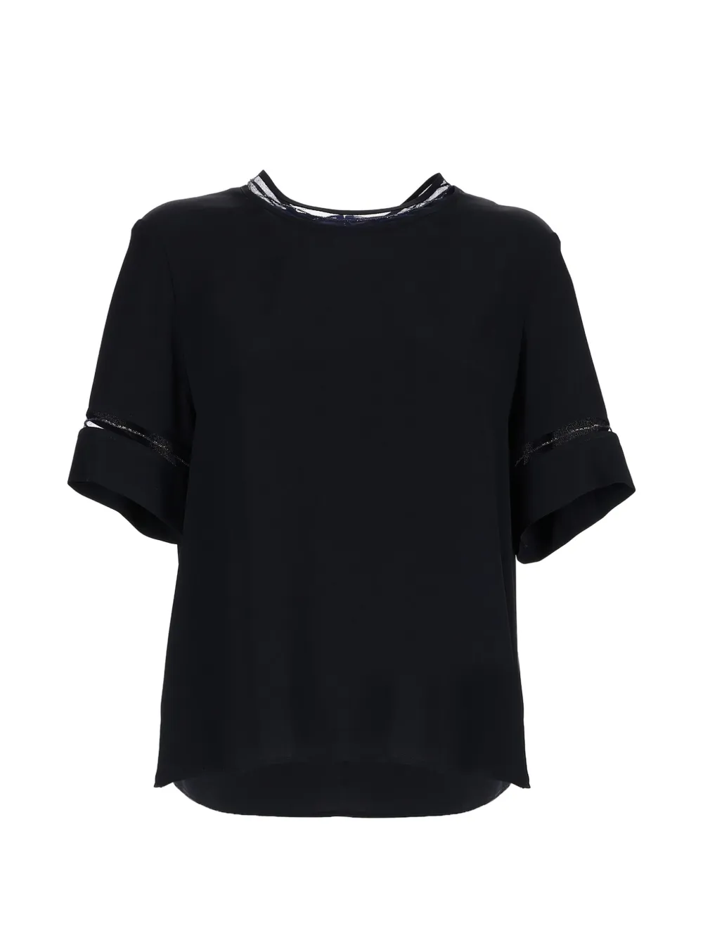 Fabiana Filippi cuffed T-shirt - Nero