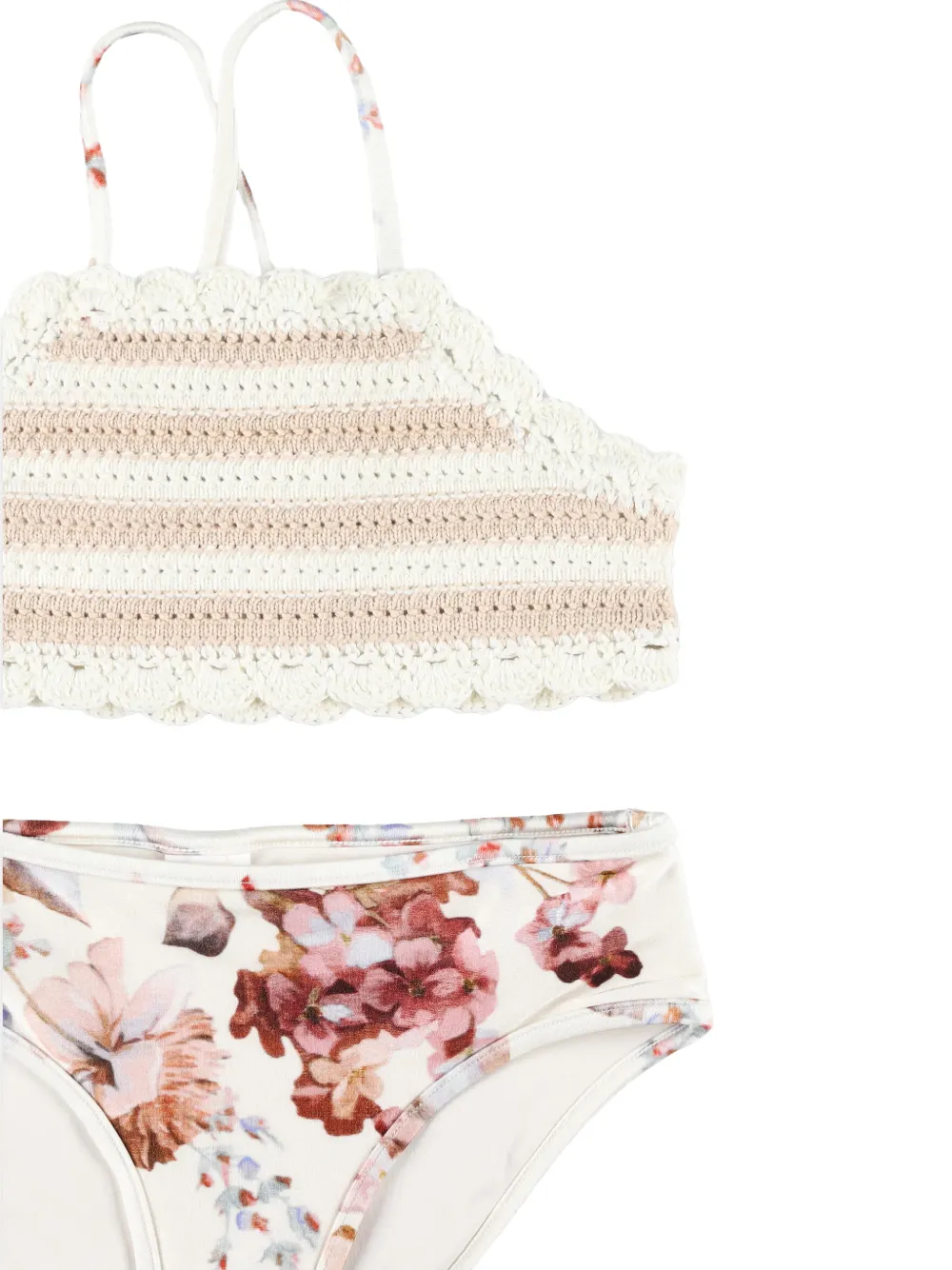 ZIMMERMANN Kids Bikini met bloemenprint Beige