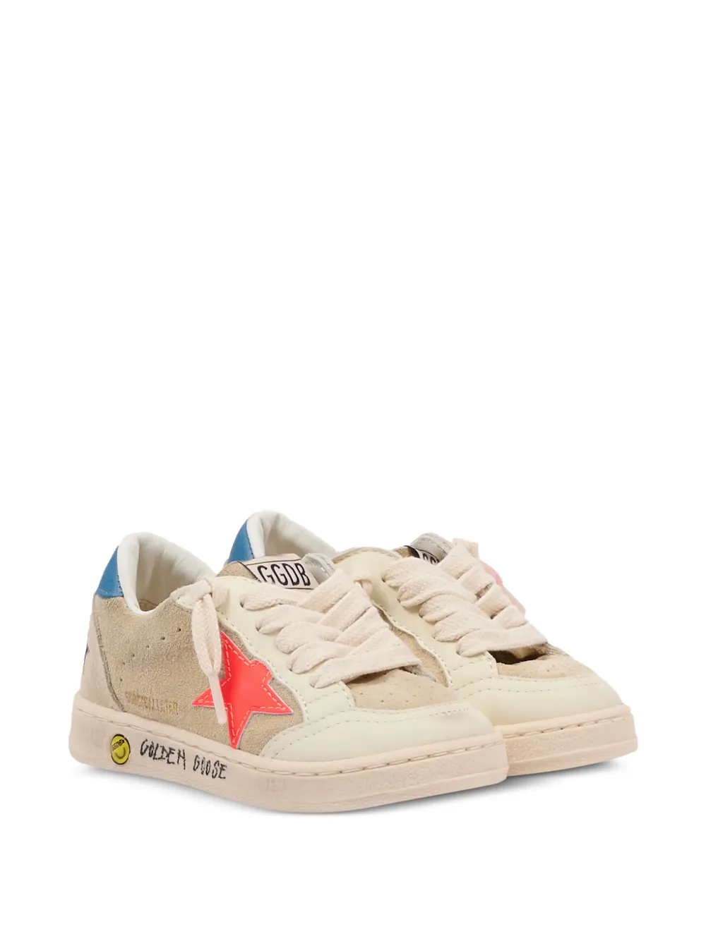 Golden Goose Kids star-detail lace-up sneakers - Toni neutri