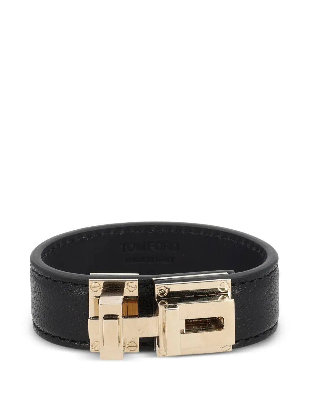 TOM FORD turnlock leather bracelet - Nero