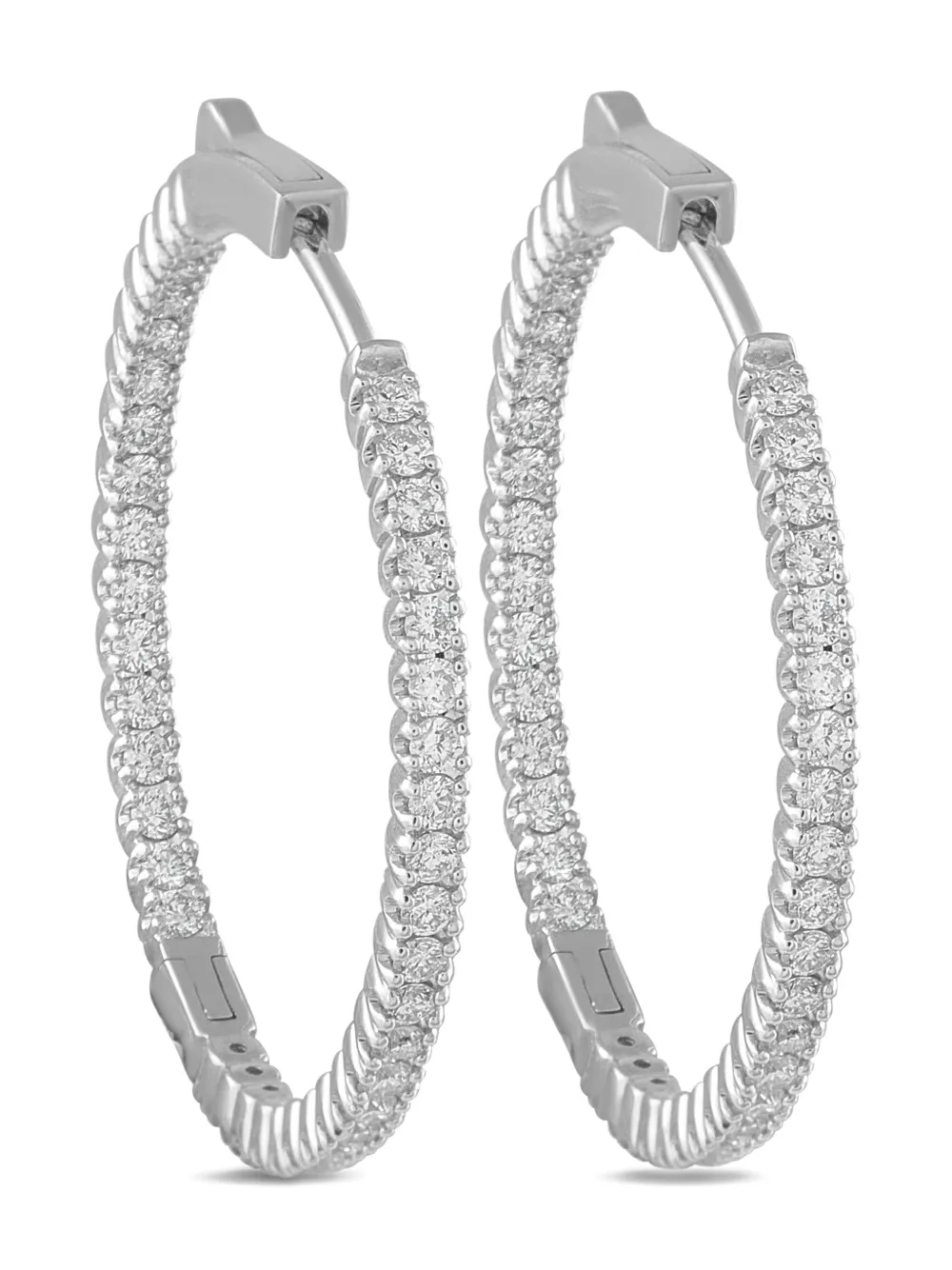 LB Exclusive diamond hoop earrings - Silber