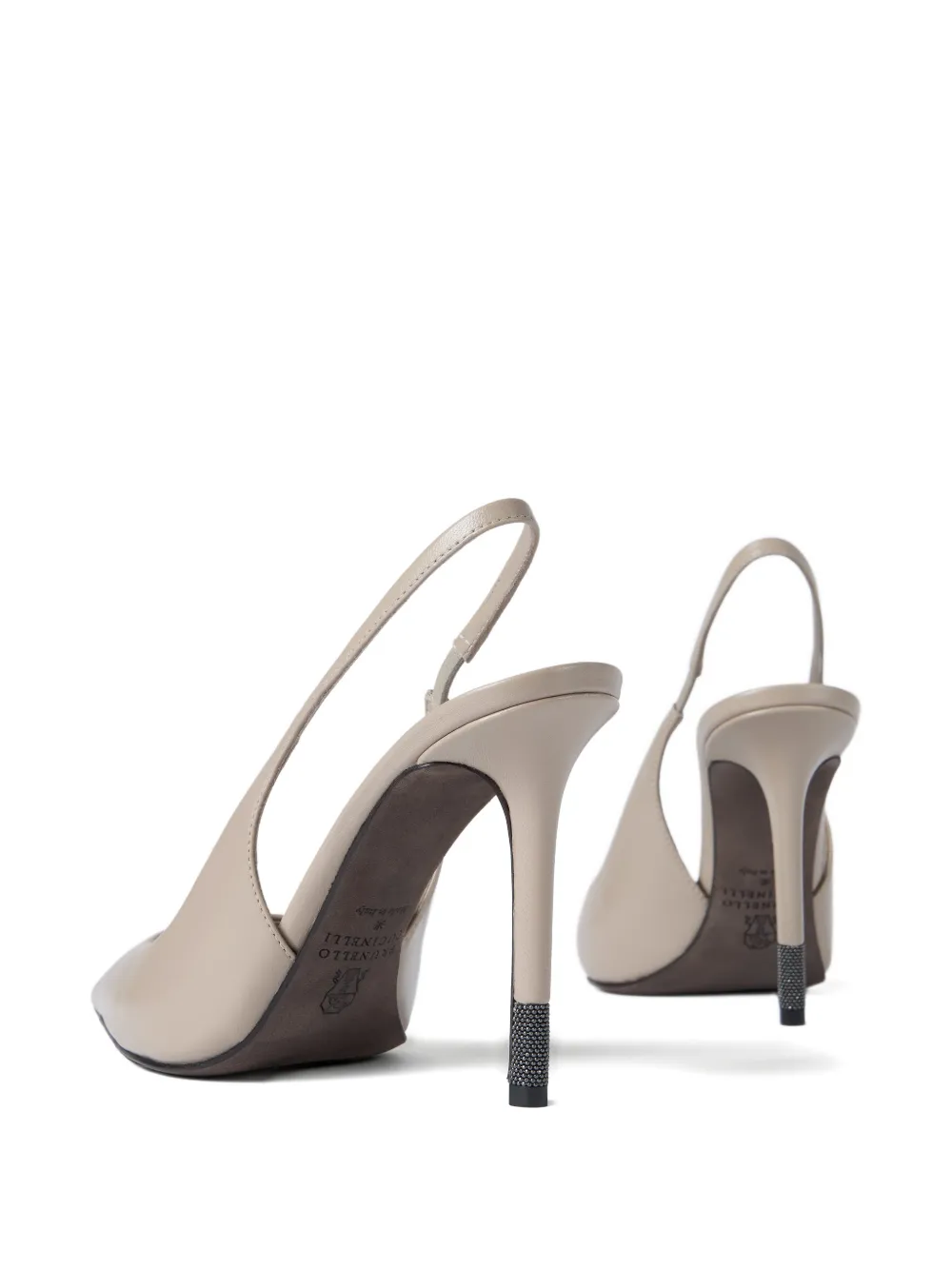 Brunello Cucinelli Slingback pumps met puntige neus Grijs