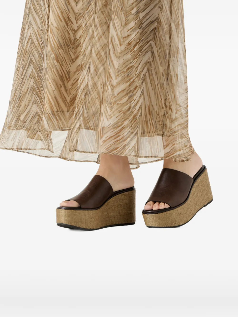 Brunello Cucinelli Sandalen met plateauzool Bruin