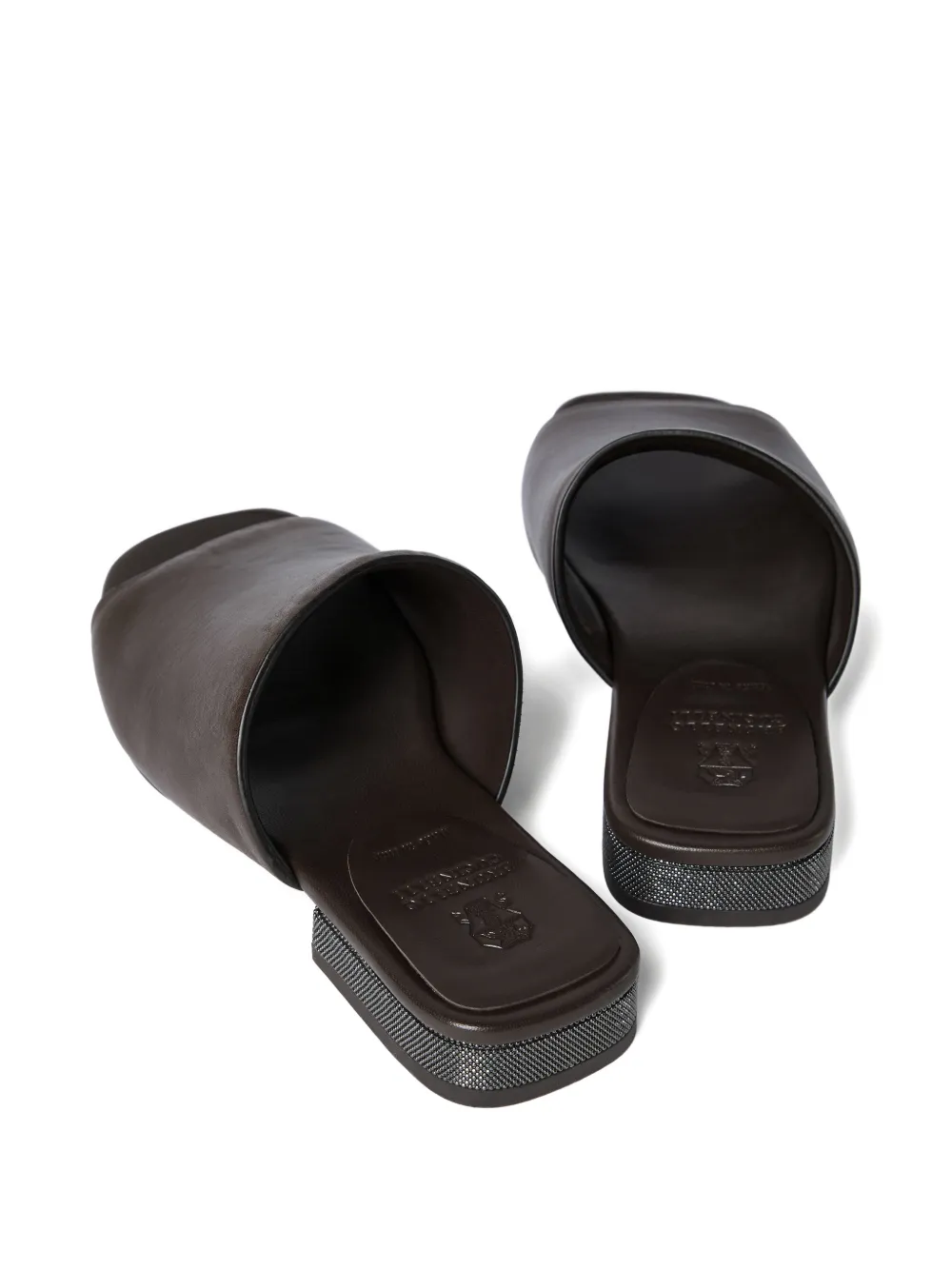 Brunello Cucinelli Sandalen met monili details Bruin