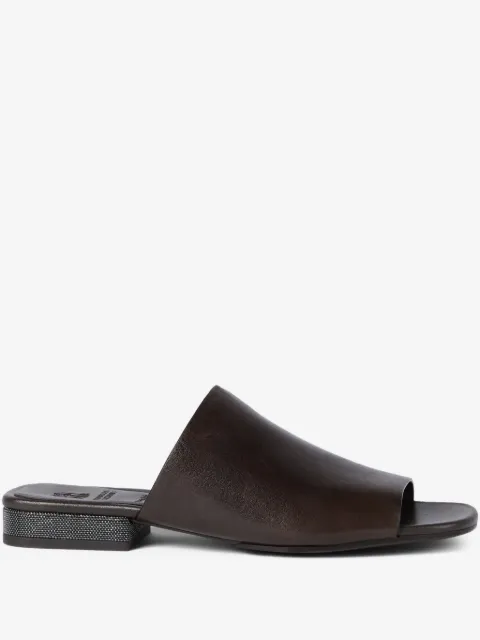 Brunello Cucinelli monili-detail leather mules