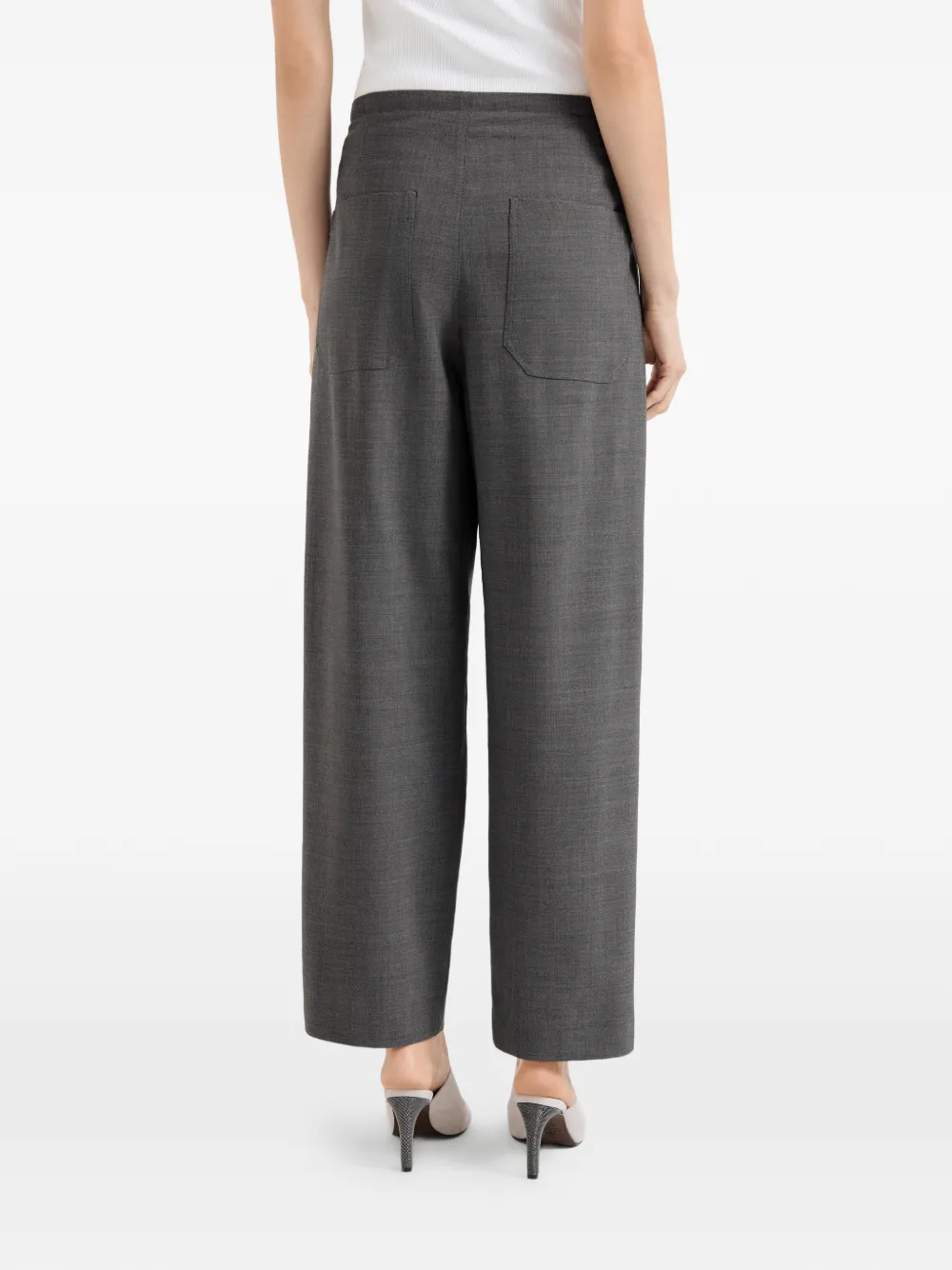 Brunello Cucinelli Pantalon met trekkoord Grijs