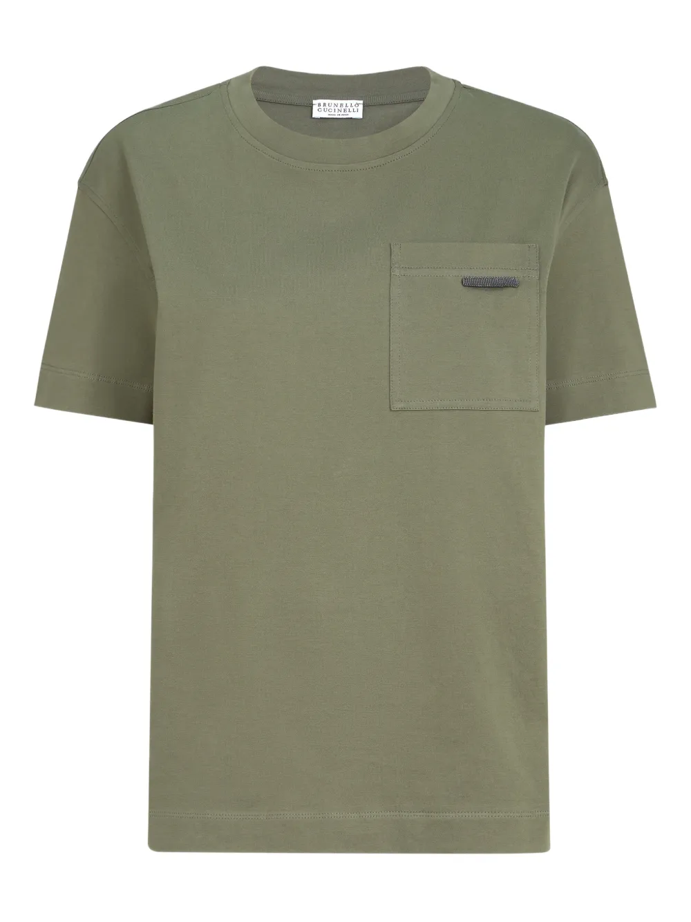 Brunello Cucinelli pocket cotton T-shirt - Verde