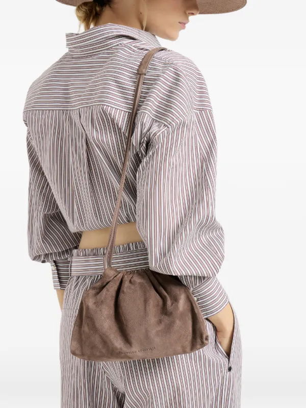 Brunello Cucinelli モニーレ スエードショルダーバッグ | ブラウン