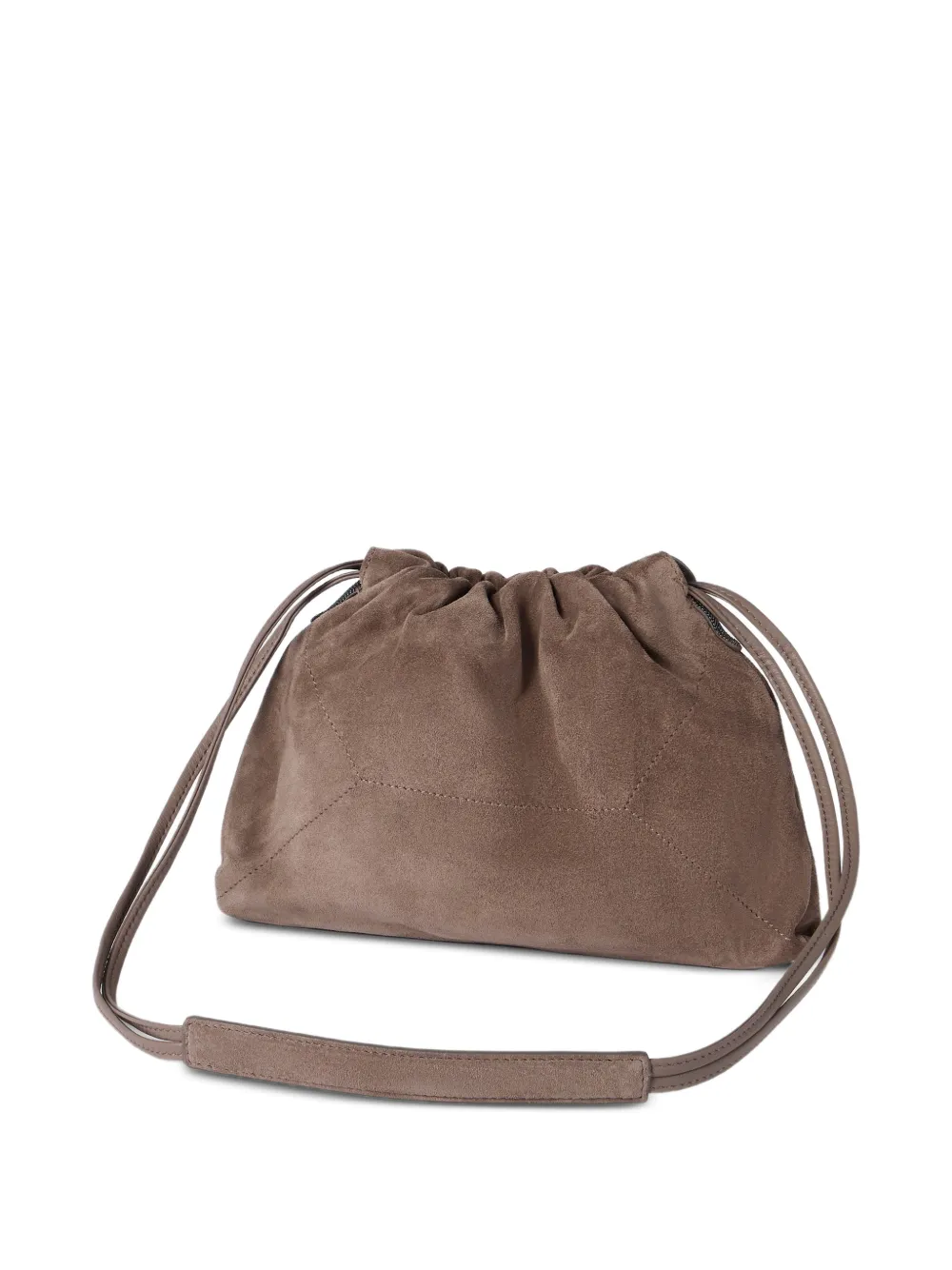 Brunello Cucinelli Suède crossbodytas met monili-detail Bruin