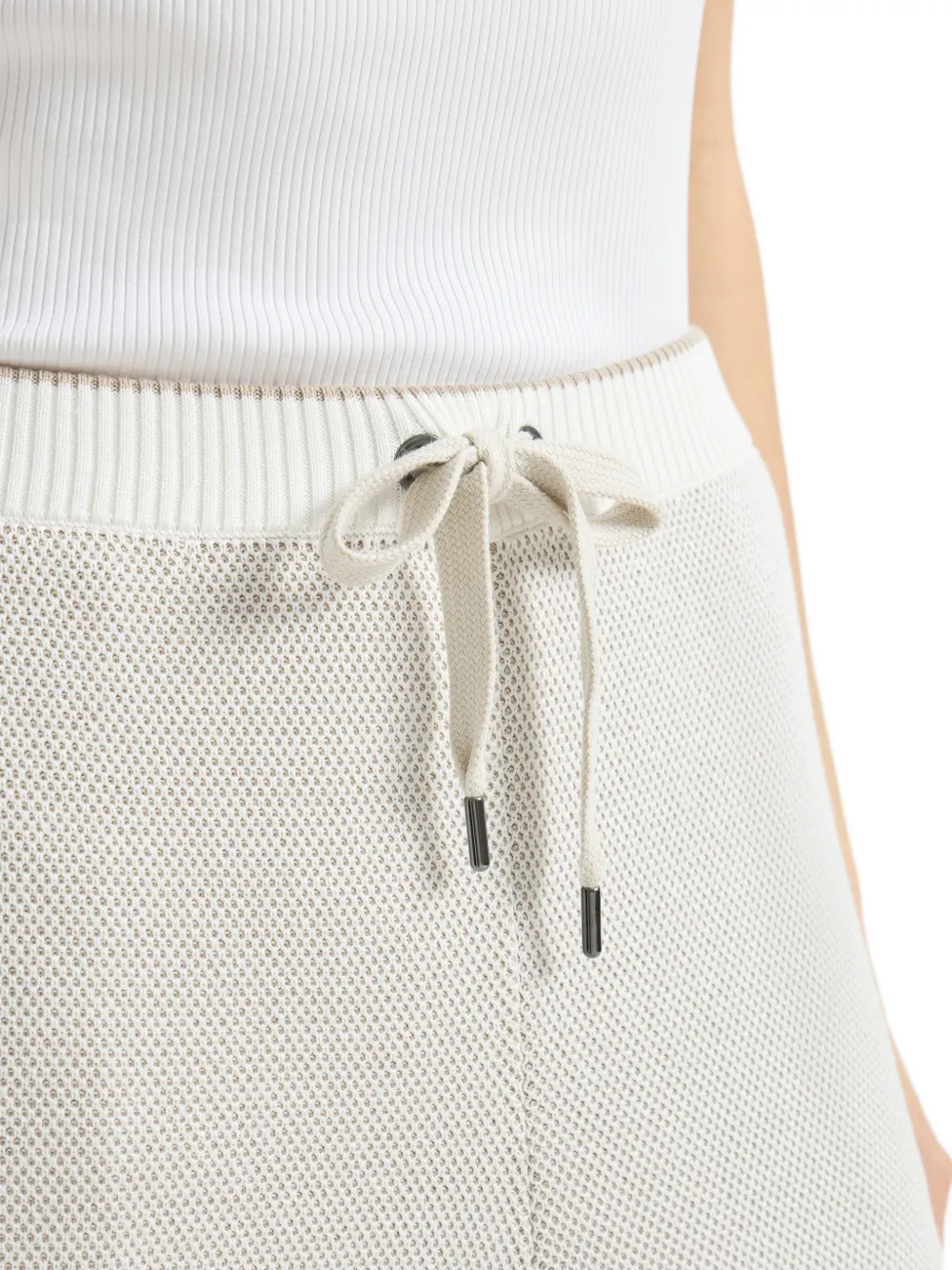 Brunello Cucinelli Palazzo broek met trekkoord Beige