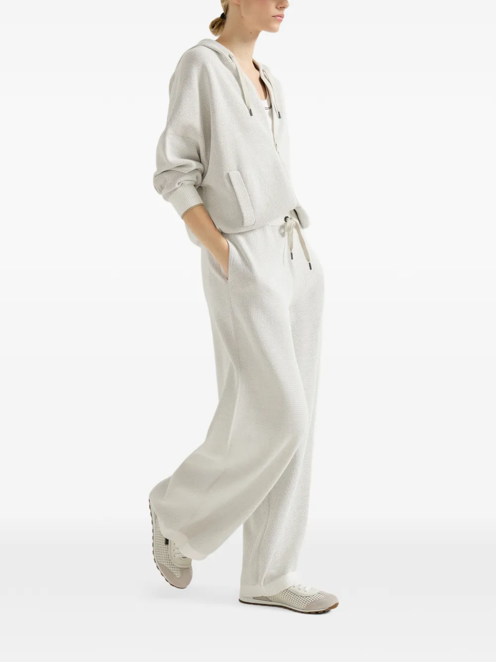 Brunello Cucinelli Palazzo broek met trekkoord Beige