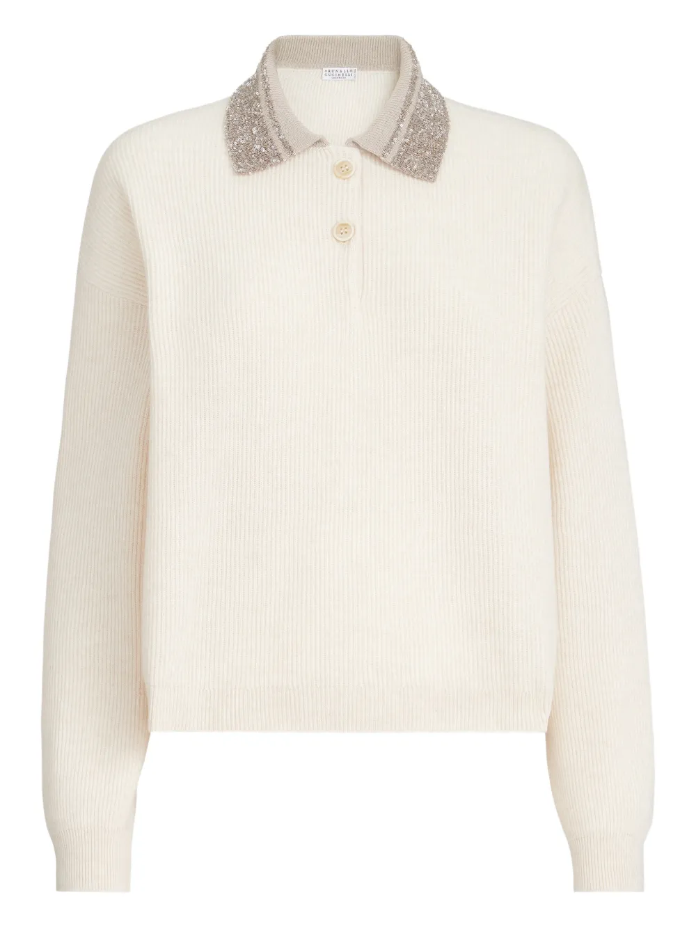 Brunello Cucinelli sequin-collar sweater | Neutrals | Image 1