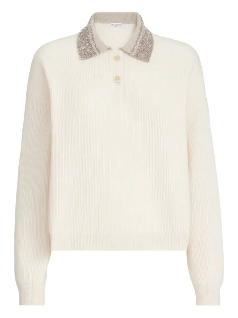Brunello Cucinelli sequin-collar sweater