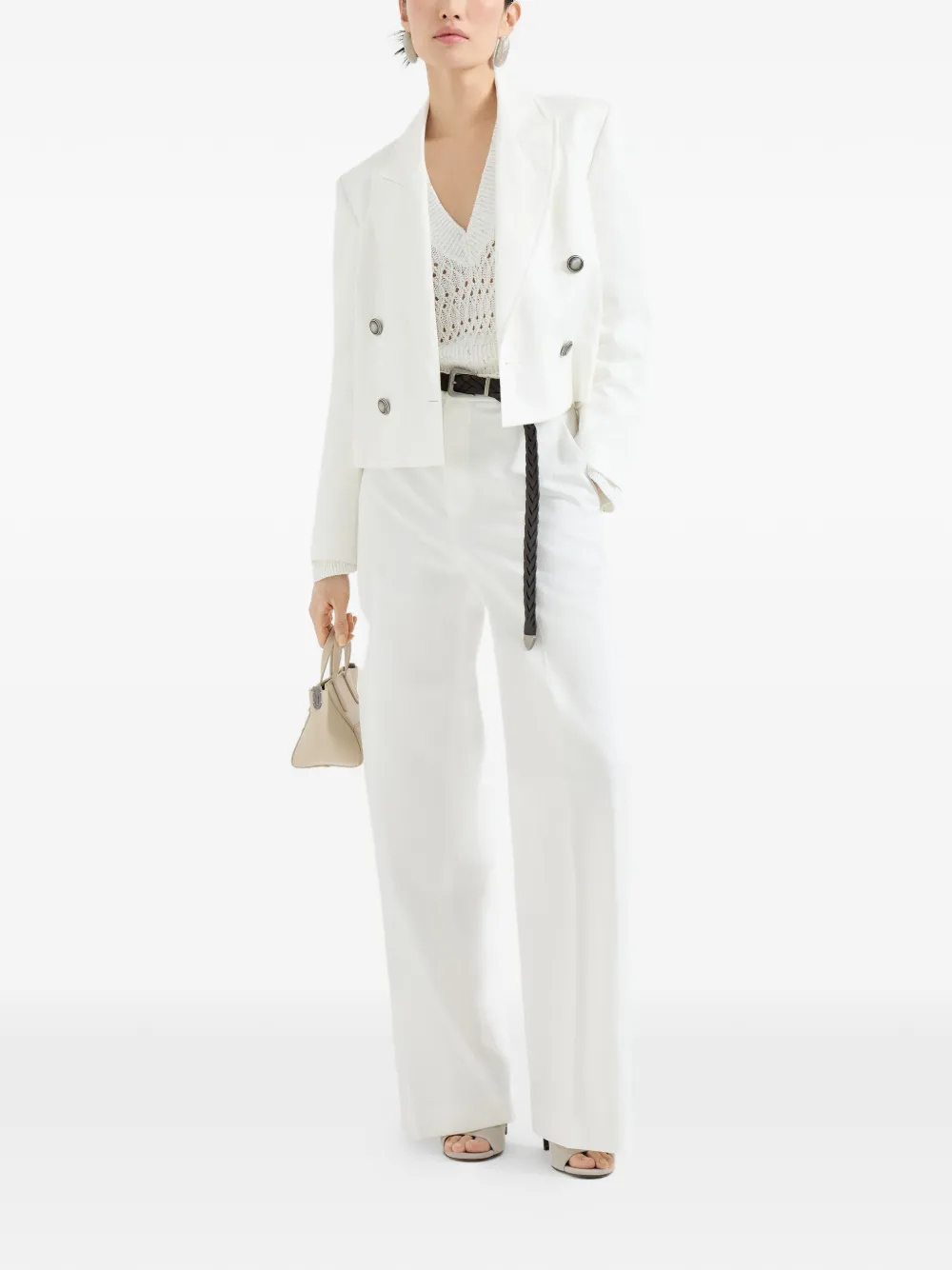  Brunello Cucinelli V-neck Sweater - White 