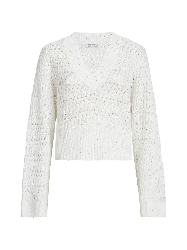 Brunello Cucinelli Vネック セーター | ホワイト | FARFETCH JP