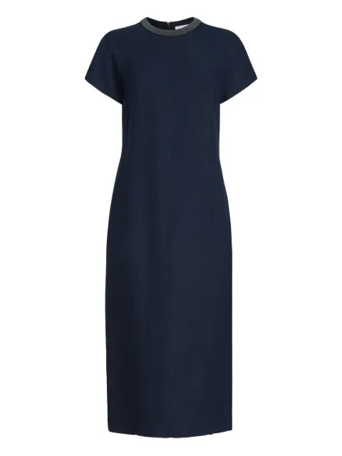 Brunello Cucinelli embellishement-collar midi dress