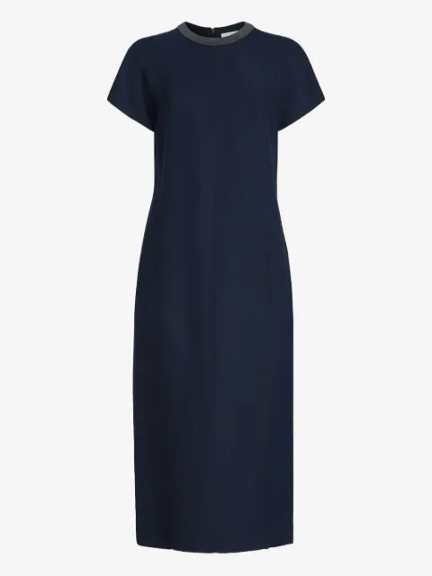 Brunello Cucinelli vestido midi con detalles en el cuello