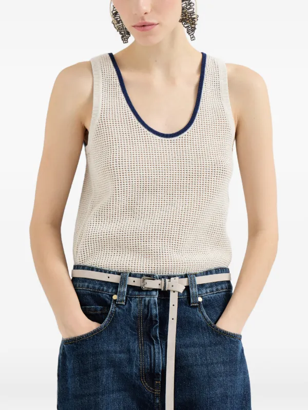 Brunello Cucinelli scoop-neck Tank Top | Neutrals | FARFETCH GE