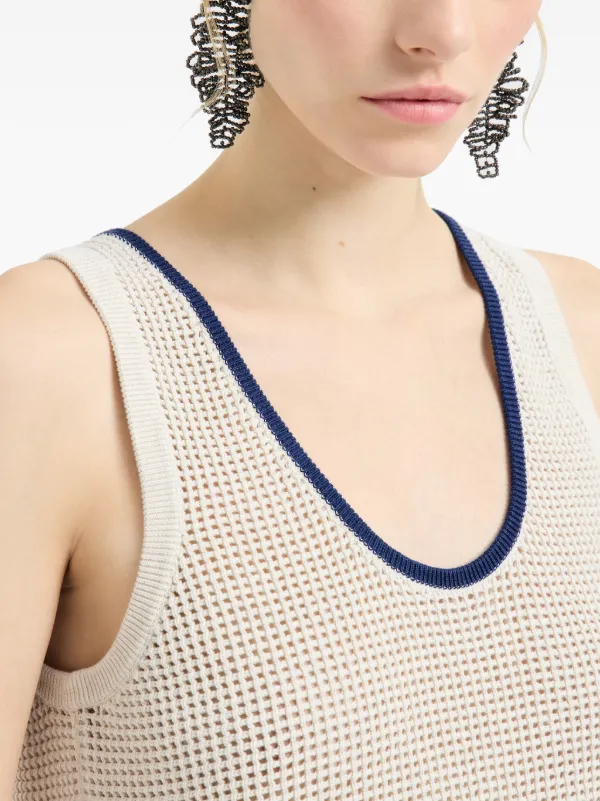 Brunello Cucinelli scoop-neck Tank Top | Neutrals | FARFETCH GE