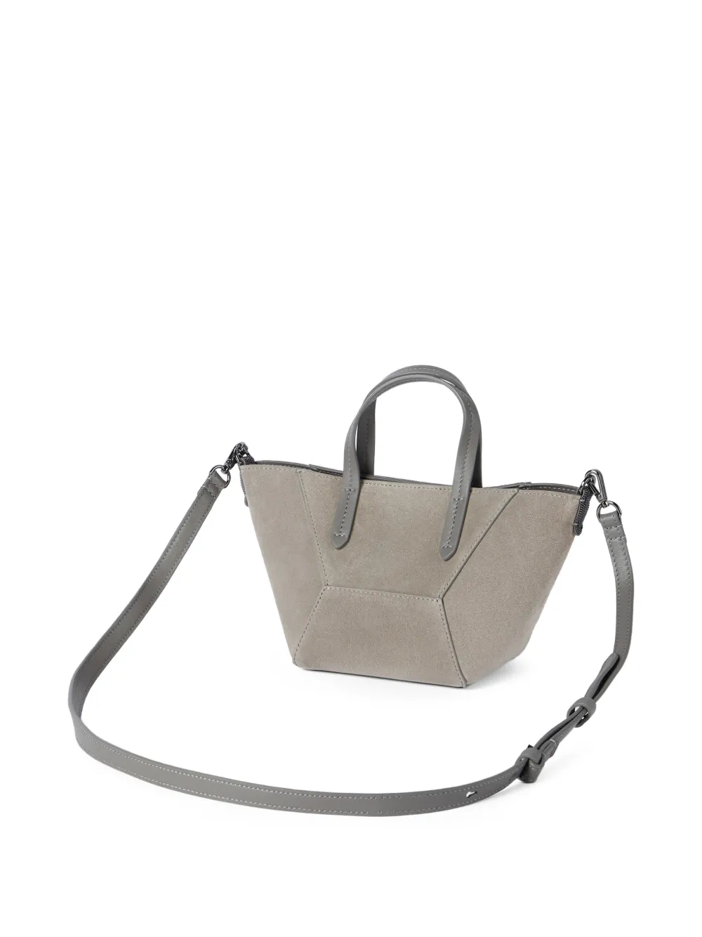 Brunello Cucinelli BC Duo kleine suède shopper Grijs