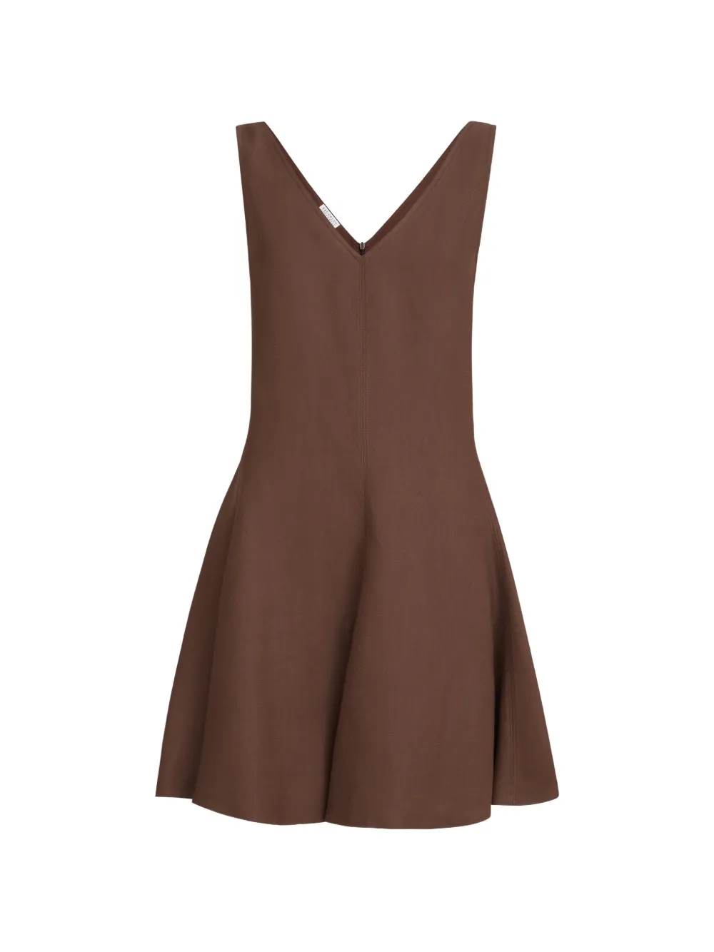 Brunello Cucinelli viscose and linen fluid twill mini dress - Marrone