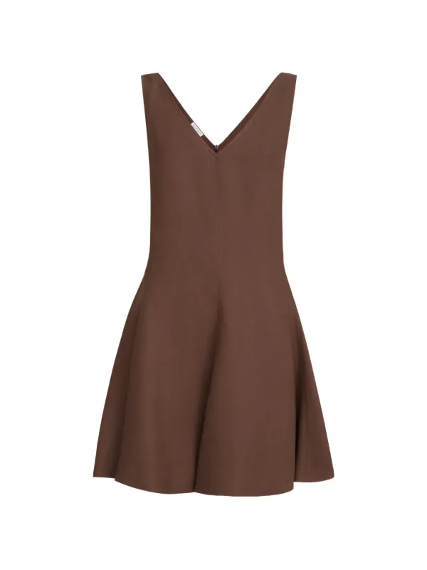 Brunello Cucinelli Viscose And Linen Fluid Twill Mini Dress | Brown |  FARFETCH