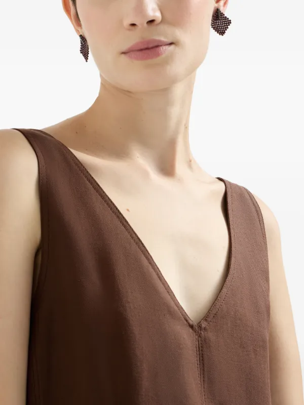 viscose linen mini dress Viscose and linen mini dress with a matching belt :: LICHI