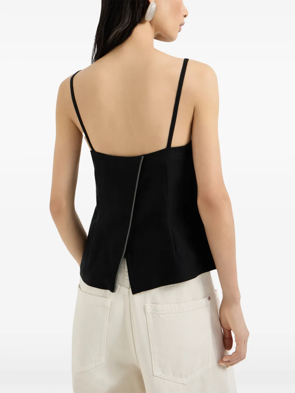Brunello Cucinelli Tanktop met Monili-detail Zwart
