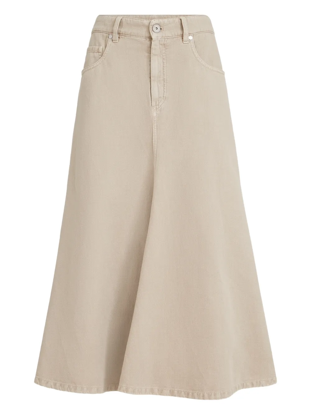 Brunello Cucinelli five-pocket flared skirt - Toni neutri