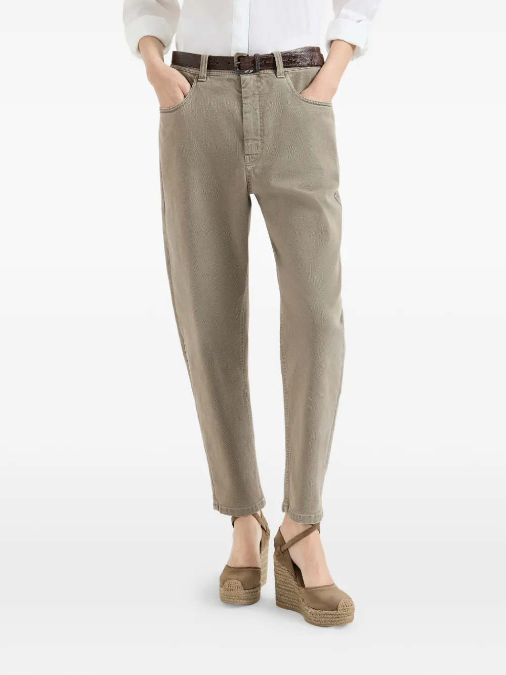 Brunello Cucinelli Jeans met vijf zakken Groen
