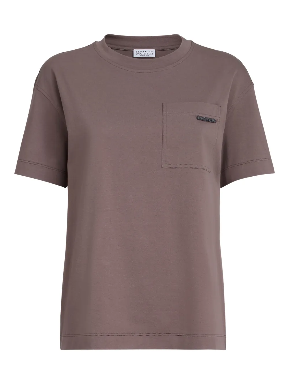 Brunello Cucinelli pocket cotton T-shirt - Marrone