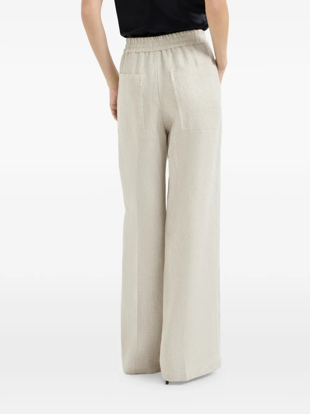 Brunello Cucinelli Broek met elastische tailleband Beige