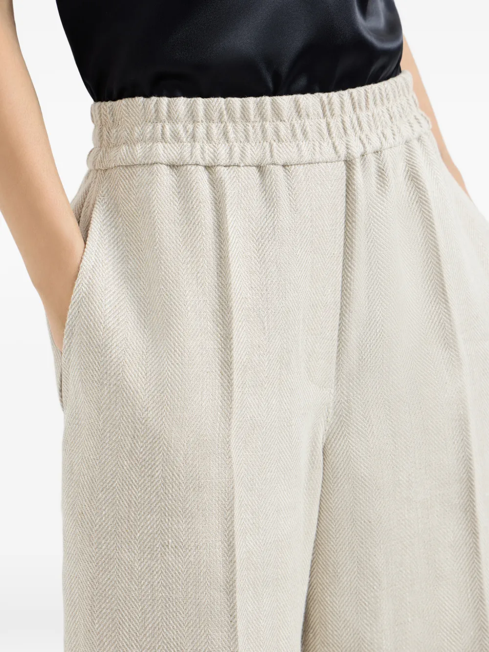 Brunello Cucinelli Broek met elastische tailleband Beige