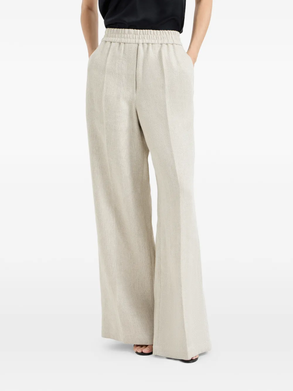 Brunello Cucinelli Broek met elastische tailleband Beige