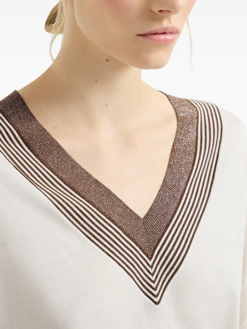 Brunello Cucinelli Gestreepte trui Beige