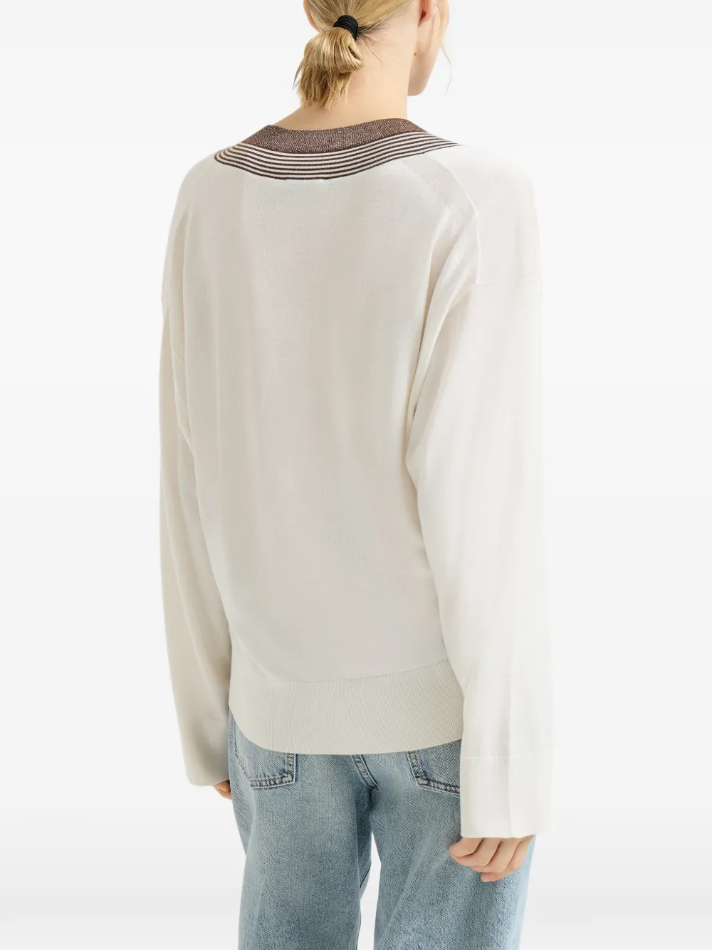 Brunello Cucinelli Gestreepte trui Beige