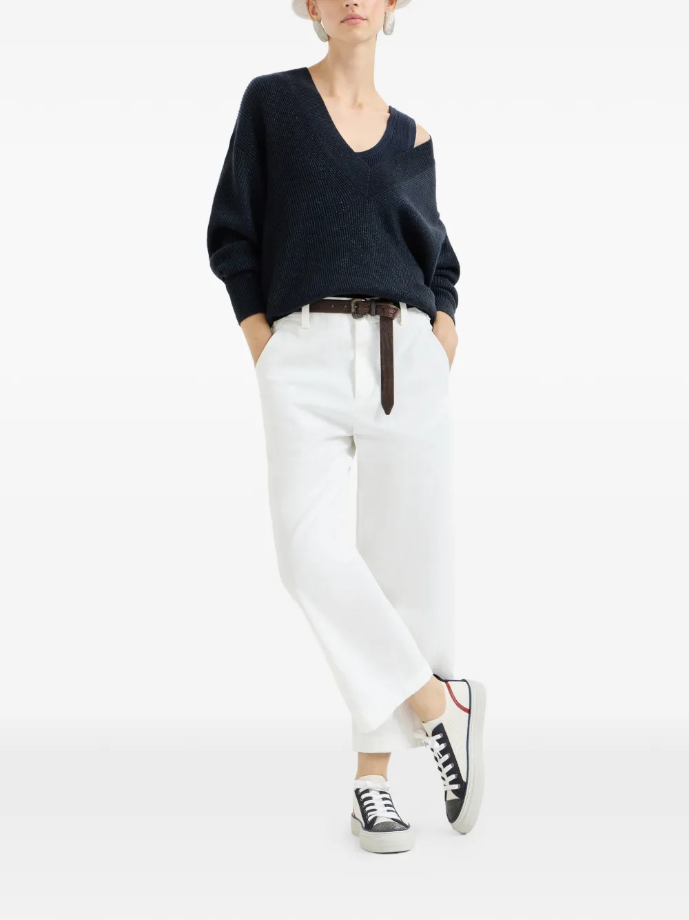  Brunello Cucinelli Jersey Con Cuello En V - Azul 
