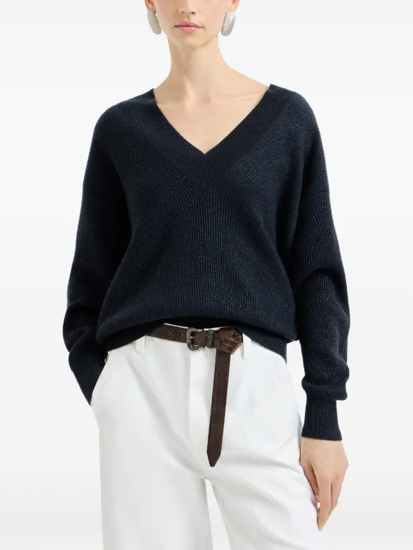Brunello Cucinelli Vネック セーター | ブルー | FARFETCH JP