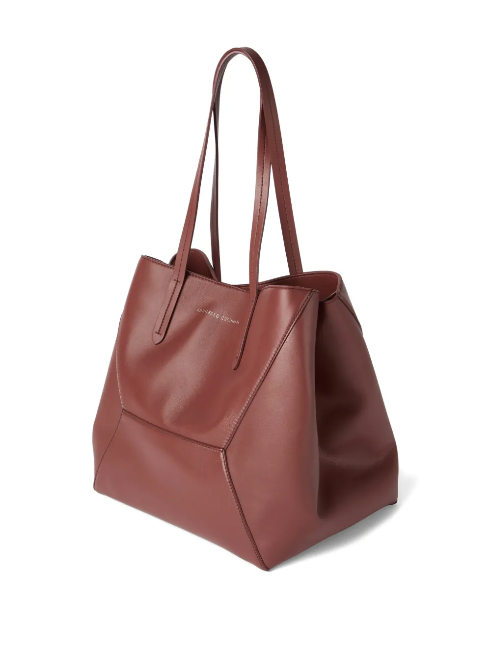 Brunello Cucinelli BC Duo leren shopper Rood