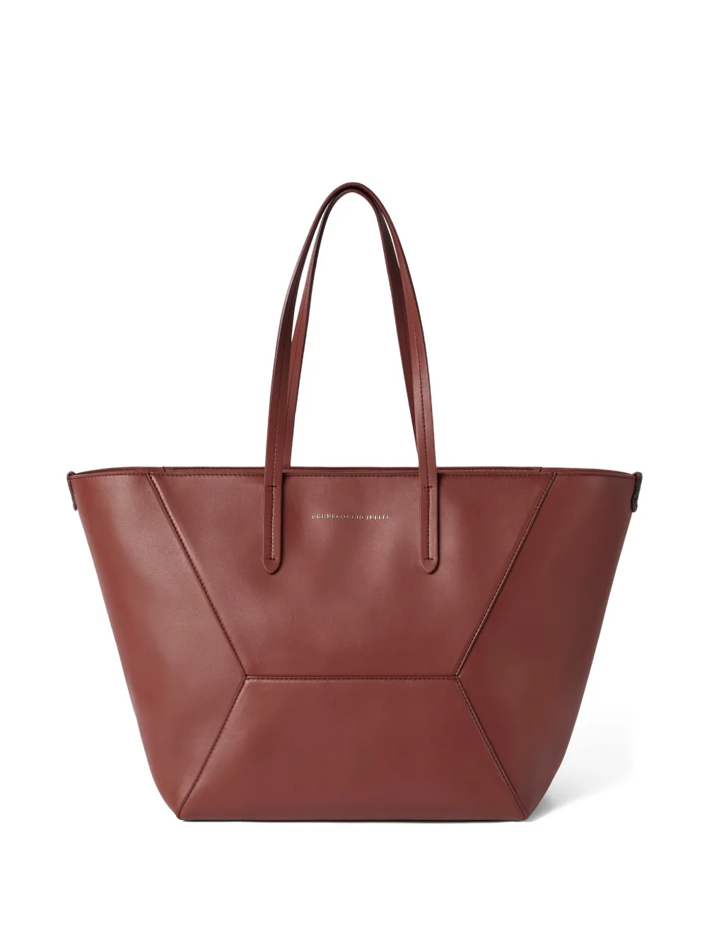 Brunello Cucinelli Monili-detail leather tote bag - Rosso