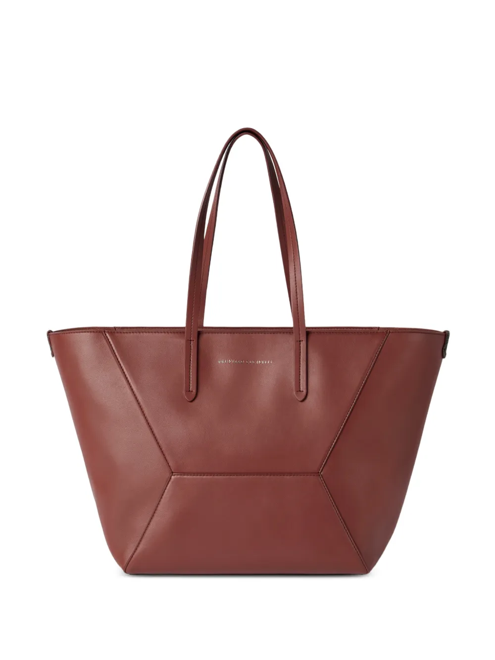 Brunello Cucinelli Monili-detail leather tote bag - Rosso