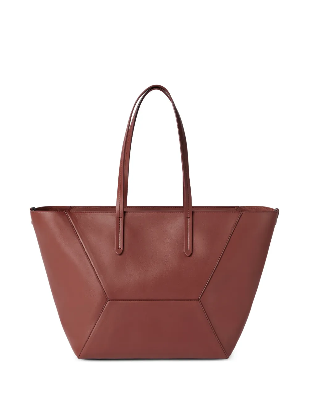 Brunello Cucinelli BC Duo leren shopper Rood