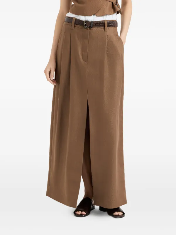 brunello cucinelli ブルネロクチネリ　モニーレ　スカート Brunello Cucinelli モニーレ スカート | ブラウン | FARFETCH JP