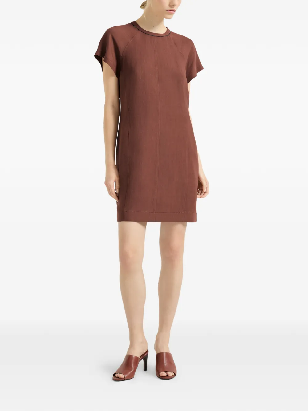 Brunello Cucinelli Mini-jurk met afwerking Oranje