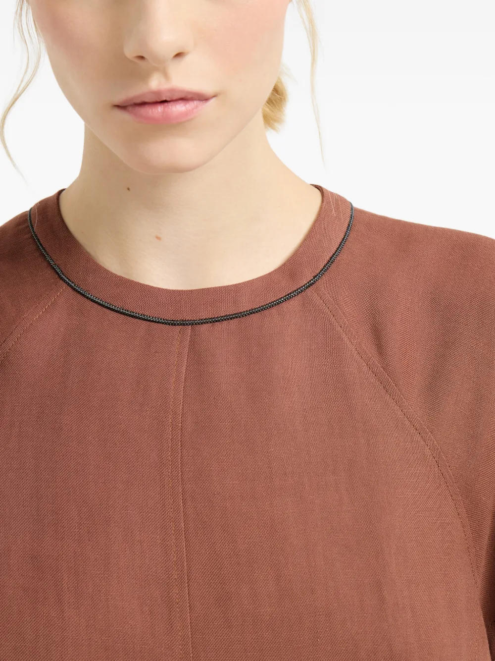 Brunello Cucinelli Mini-jurk met afwerking Oranje