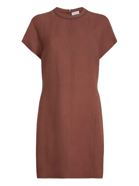 Brunello Cucinelli vestido midi con detalle de ribete