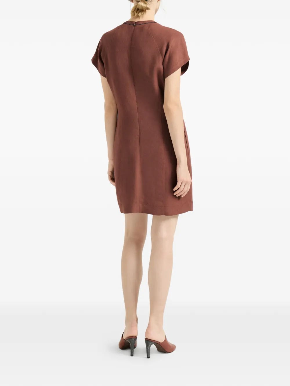 Brunello Cucinelli Mini-jurk met afwerking Oranje
