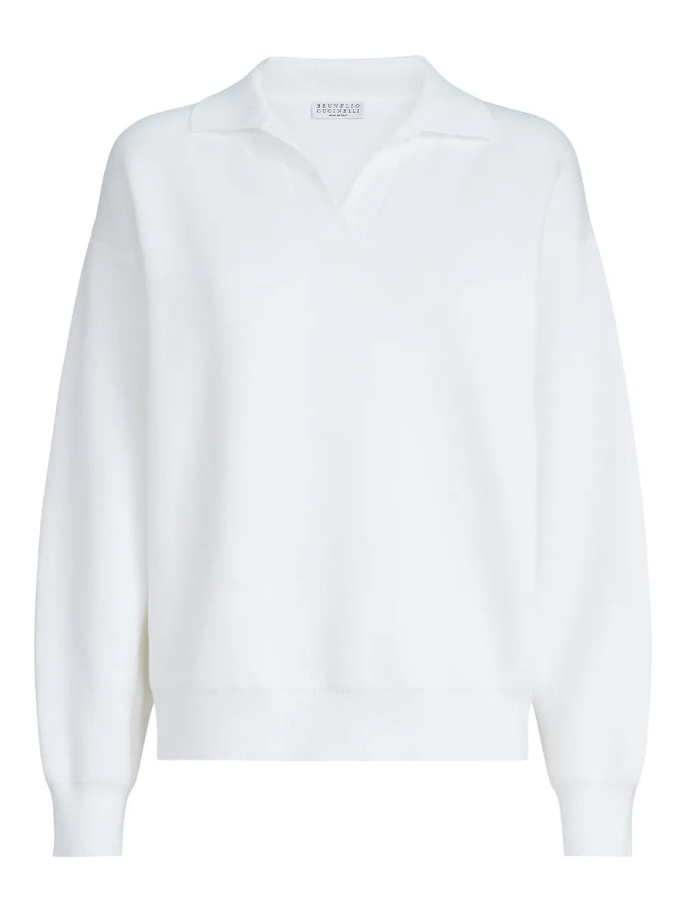 Brunello Cucinelli polo-collar sweater - White