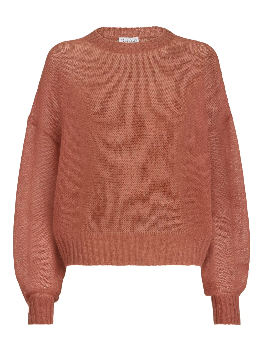 Brunello Cucinelli monili-detail crew-neck sweater - Orange
